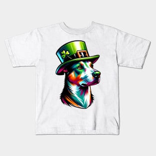 Portuguese Podengo in Saint Patrick's Day Attire Kids T-Shirt